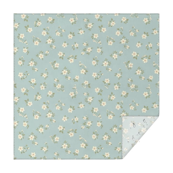 Pioneer Flower Floral Print Pattern Square Tablecloth, Waterproof Wipeable Spillproof Washable Table Cover for Home Kitchen Party Decor, 52"x52"