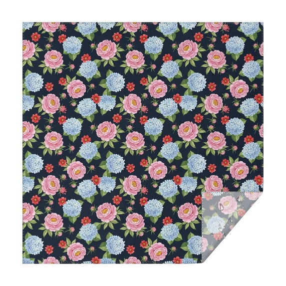 Pioneer Flower Floral Print Pattern Square Tablecloth, Waterproof Wipeable Spillproof Washable Table Cover for Home Kitchen Party Decor, 52"x52"