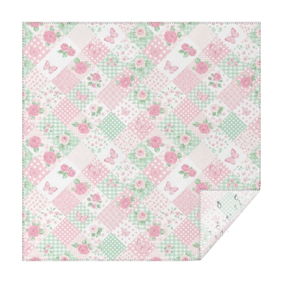 Pioneer Flower Floral Print Pattern Square Tablecloth, Waterproof Wipeable Spillproof Washable Table Cover for Home Kitchen Party Decor, 52"x52"