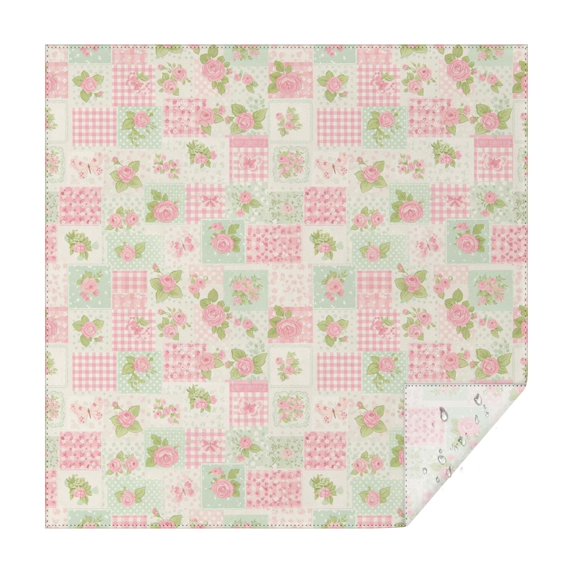 Pioneer Flower Floral Print Pattern Square Tablecloth, Waterproof Wipeable Spillproof Washable Table Cover for Home Kitchen Party Decor, 52"x52"