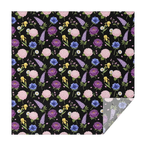 Pioneer Flower Floral Print Pattern Square Tablecloth, Waterproof Wipeable Spillproof Washable Table Cover for Home Kitchen Party Decor, 52"x52"