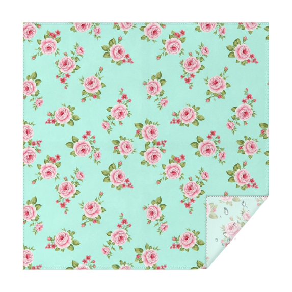 Pioneer Flower Floral Print Pattern Square Tablecloth, Waterproof Wipeable Spillproof Washable Table Cover for Home Kitchen Party Decor, 52"x52"