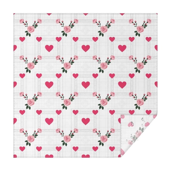 Pioneer Flower Floral Print Pattern Square Tablecloth, Waterproof Wipeable Spillproof Washable Table Cover for Home Kitchen Party Decor, 52"x52"