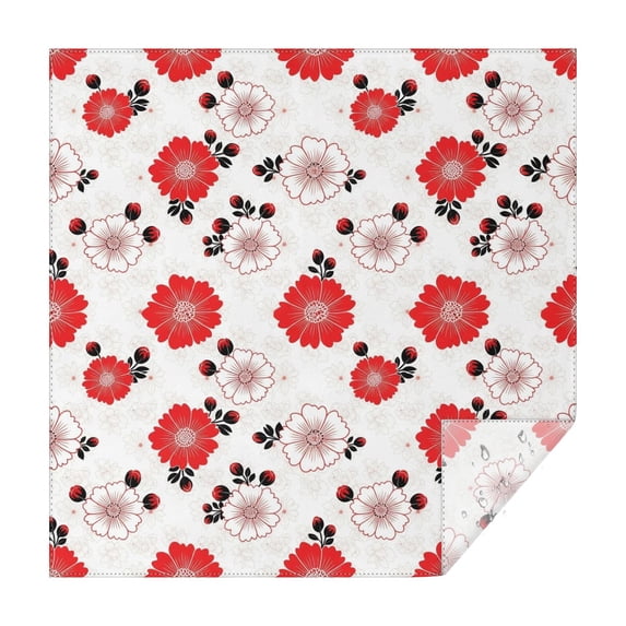 Pioneer Flower Floral Print Pattern Square Tablecloth, Waterproof Wipeable Spillproof Washable Table Cover for Home Kitchen Party Decor, 52"x52"