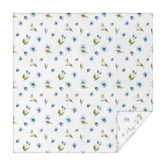 Pioneer Flower Floral Print Pattern Square Tablecloth, Waterproof Wipeable Spillproof Washable Table Cover for Home Kitchen Party Decor, 52"x52"