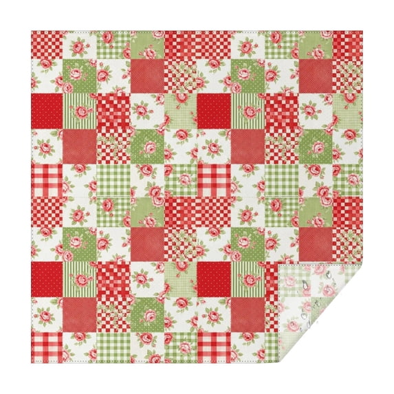 Pioneer Flower Floral Print Pattern Square Tablecloth, Waterproof Wipeable Spillproof Washable Table Cover for Home Kitchen Party Decor, 52"x52"