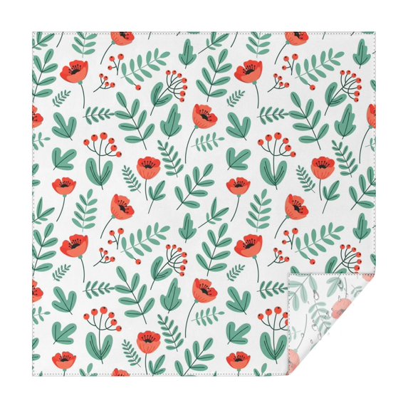 Pioneer Flower Floral Print Pattern Square Tablecloth, Waterproof Wipeable Spillproof Washable Table Cover for Home Kitchen Party Decor, 52"x52"
