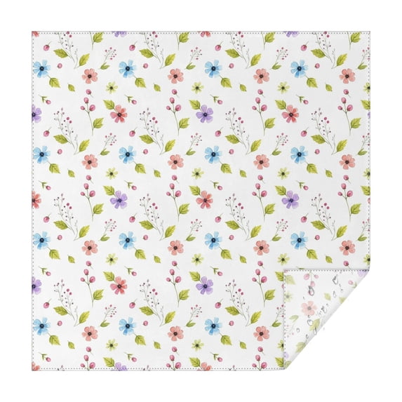 Pioneer Flower Floral Print Pattern Square Tablecloth, Waterproof Wipeable Spillproof Washable Table Cover for Home Kitchen Party Decor, 52"x52"