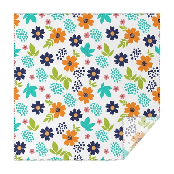 Pioneer Flower Floral Print Pattern Square Tablecloth, Waterproof Wipeable Spillproof Washable Table Cover for Home Kitchen Party Decor, 52"x52"