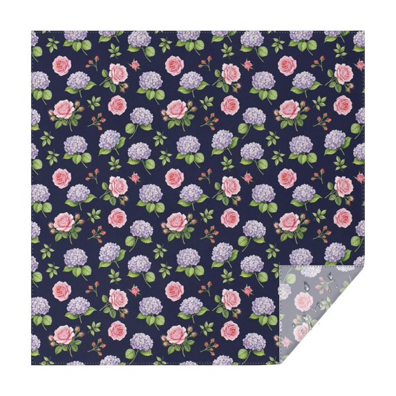 Pioneer Flower Floral Print Pattern Square Tablecloth, Waterproof Wipeable Spillproof Washable Table Cover for Home Kitchen Party Decor, 52"x52"