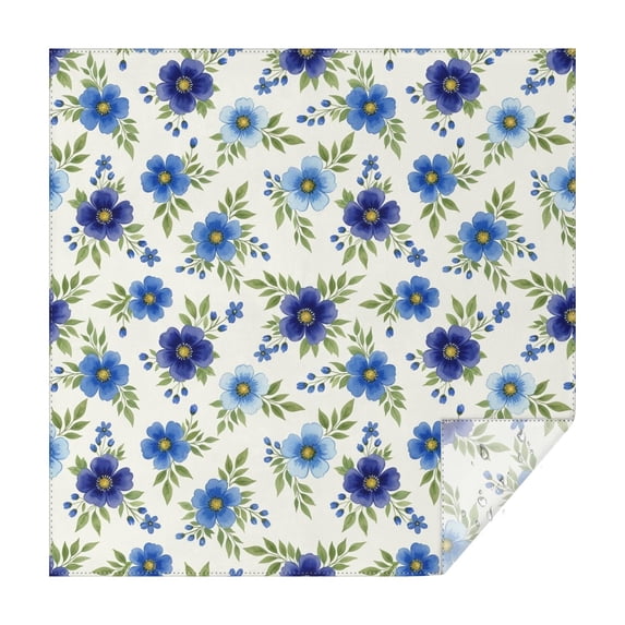 Pioneer Flower Floral Print Pattern Square Tablecloth, Waterproof Wipeable Spillproof Washable Table Cover for Home Kitchen Party Decor, 52"x52"