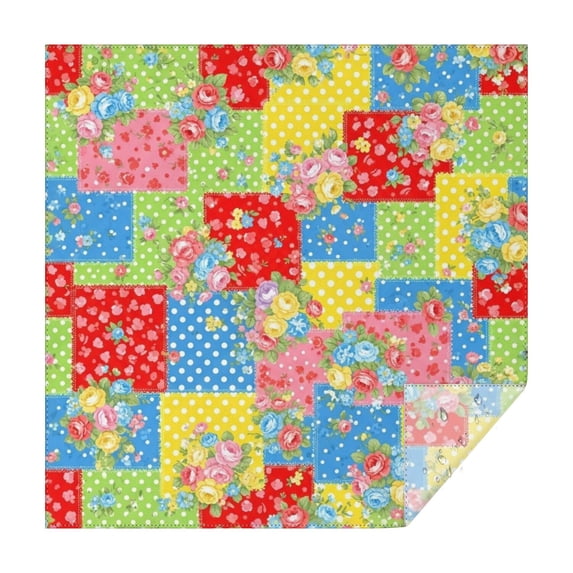 Pioneer Flower Floral Print Pattern Square Tablecloth, Waterproof Wipeable Spillproof Washable Table Cover for Home Kitchen Party Decor, 52"x52"