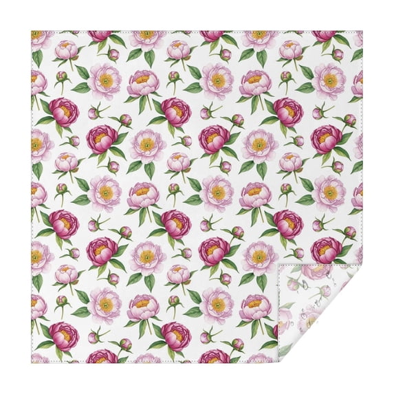 Pioneer Flower Floral Print Pattern Square Tablecloth, Waterproof Wipeable Spillproof Washable Table Cover for Home Kitchen Party Decor, 52"x52"