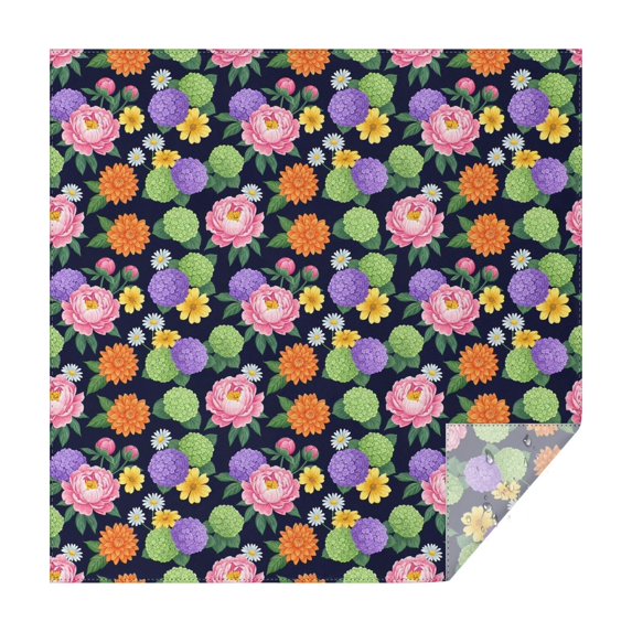 Pioneer Flower Floral Print Pattern Square Tablecloth, Waterproof Wipeable Spillproof Washable Table Cover for Home Kitchen Party Decor, 52"x52"