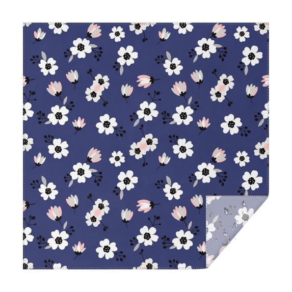 Pioneer Flower Floral Print Pattern Square Tablecloth, Waterproof Wipeable Spillproof Washable Table Cover for Home Kitchen Party Decor, 52"x52"