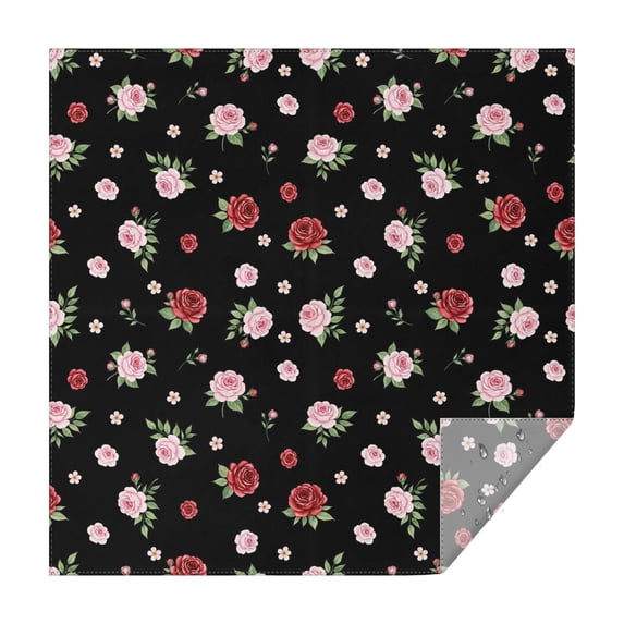 Pioneer Flower Floral Print Pattern Square Tablecloth, Waterproof Wipeable Spillproof Washable Table Cover for Home Kitchen Party Decor, 52"x52"