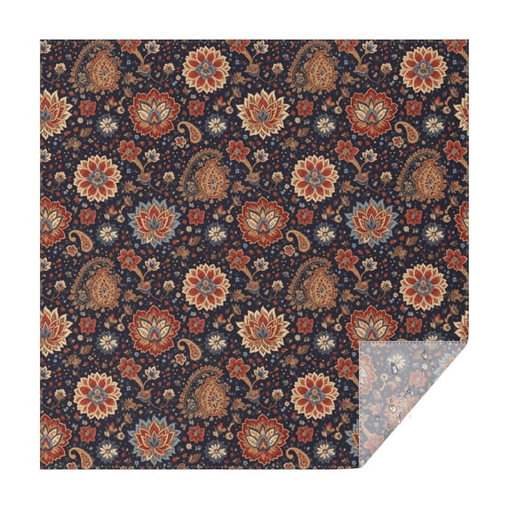 Pioneer Flower Floral Print Pattern Square Tablecloth, Waterproof Wipeable Spillproof Washable Table Cover for Home Kitchen Party Decor, 52"x52"