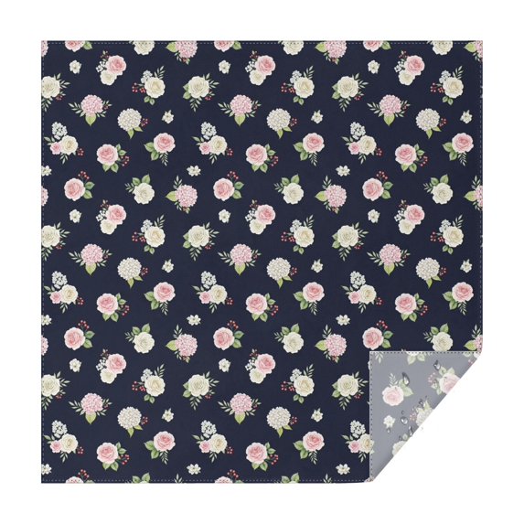 Pioneer Flower Floral Print Pattern Square Tablecloth, Waterproof Wipeable Spillproof Washable Table Cover for Home Kitchen Party Decor, 52"x52"