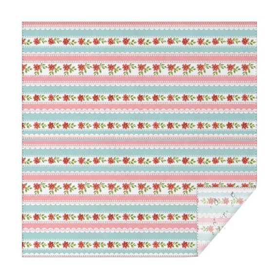 Pioneer Flower Floral Print Pattern Square Tablecloth, Waterproof Wipeable Spillproof Washable Table Cover for Home Kitchen Party Decor, 52"x52"