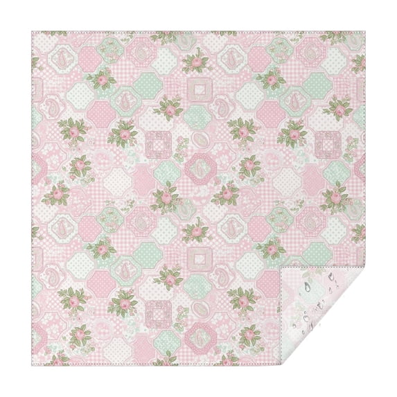 Pioneer Flower Floral Print Pattern Square Tablecloth, Waterproof Wipeable Spillproof Washable Table Cover for Home Kitchen Party Decor, 52"x52"