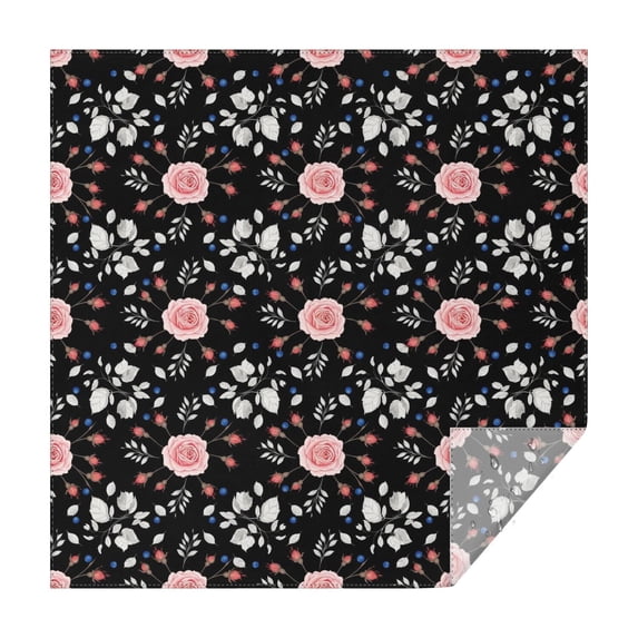 Pioneer Flower Floral Print Pattern Square Tablecloth, Waterproof Wipeable Spillproof Washable Table Cover for Home Kitchen Party Decor, 52"x52"