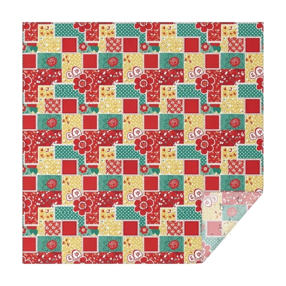 Pioneer Flower Floral Print Pattern Square Tablecloth, Waterproof Wipeable Spillproof Washable Table Cover for Home Kitchen Party Decor, 60"x60"