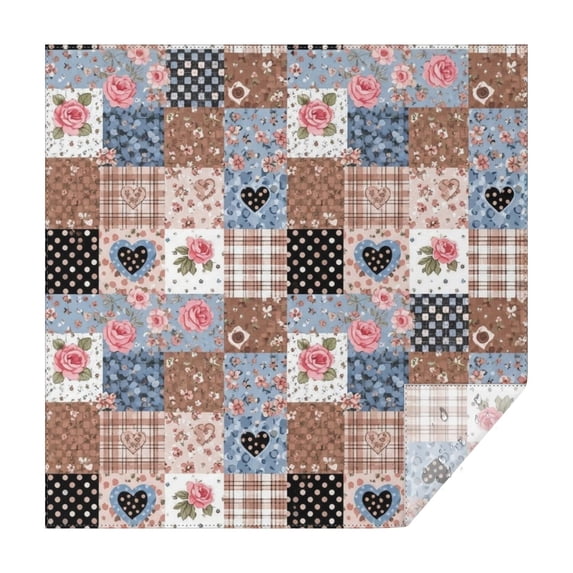 Pioneer Flower Floral Print Pattern Square Tablecloth, Waterproof Wipeable Spillproof Washable Table Cover for Home Kitchen Party Decor, 60"x60"