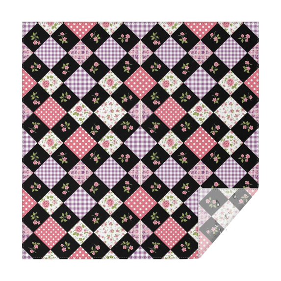 Pioneer Flower Floral Print Pattern Square Tablecloth, Waterproof Wipeable Spillproof Washable Table Cover for Home Kitchen Party Decor, 60"x60"