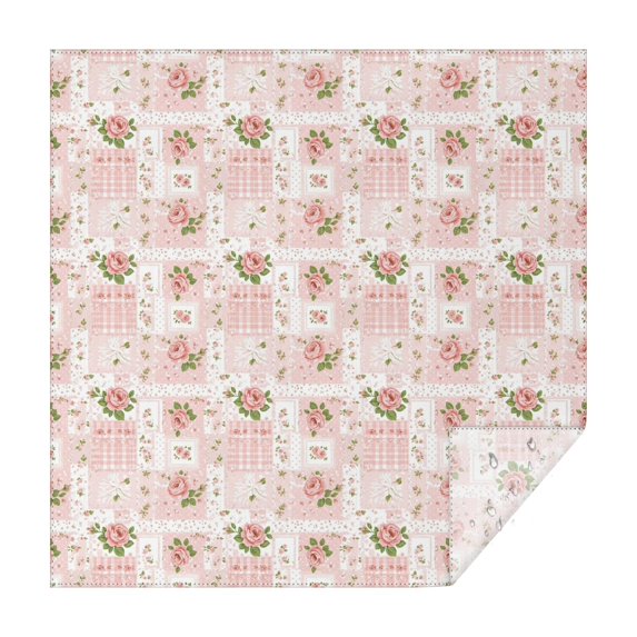 Pioneer Flower Floral Print Pattern Square Tablecloth, Waterproof Wipeable Spillproof Washable Table Cover for Home Kitchen Party Decor, 60"x60"