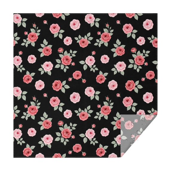 Pioneer Flower Floral Print Pattern Square Tablecloth, Waterproof Wipeable Spillproof Washable Table Cover for Home Kitchen Party Decor, 60"x60"