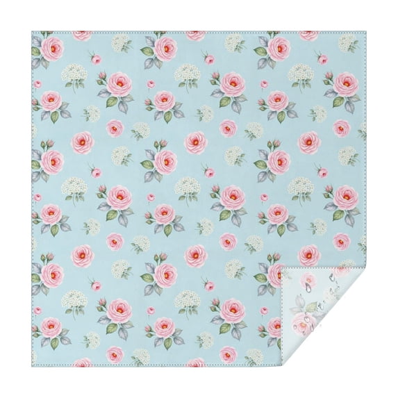 Pioneer Flower Floral Print Pattern Square Tablecloth, Waterproof Wipeable Spillproof Washable Table Cover for Home Kitchen Party Decor, 60"x60"