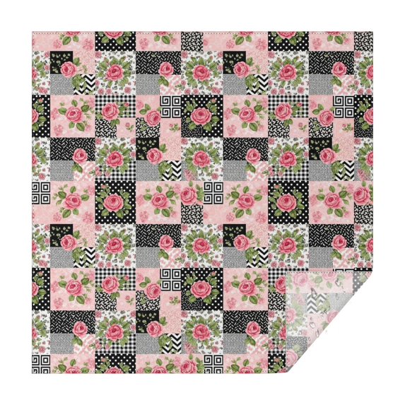 Pioneer Flower Floral Print Pattern Square Tablecloth, Waterproof Wipeable Spillproof Washable Table Cover for Home Kitchen Party Decor, 60"x60"