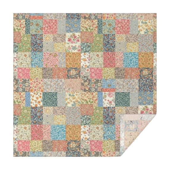 Pioneer Flower Floral Print Pattern Square Tablecloth, Waterproof Wipeable Spillproof Washable Table Cover for Home Kitchen Party Decor, 60"x60"