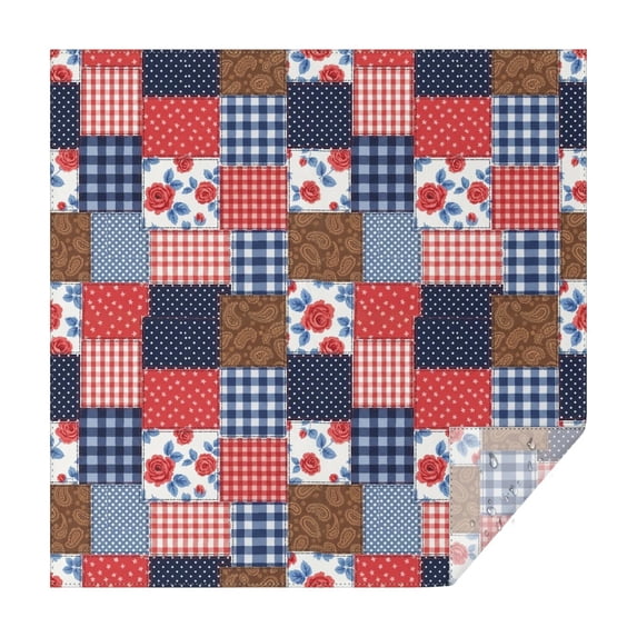 Pioneer Flower Floral Print Pattern Square Tablecloth, Waterproof Wipeable Spillproof Washable Table Cover for Home Kitchen Party Decor, 60"x60"