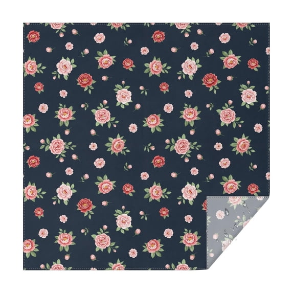 Pioneer Flower Floral Print Pattern Square Tablecloth, Waterproof Wipeable Spillproof Washable Table Cover for Home Kitchen Party Decor, 60"x60"
