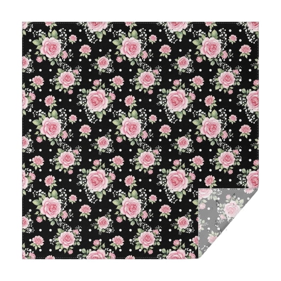 Pioneer Flower Floral Print Pattern Square Tablecloth, Waterproof Wipeable Spillproof Washable Table Cover for Home Kitchen Party Decor, 60"x60"