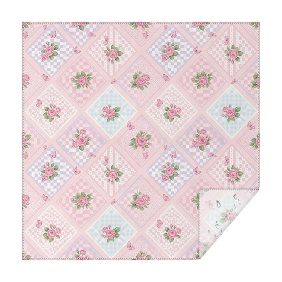 Pioneer Flower Floral Print Pattern Square Tablecloth, Waterproof Wipeable Spillproof Washable Table Cover for Home Kitchen Party Decor, 60"x60"