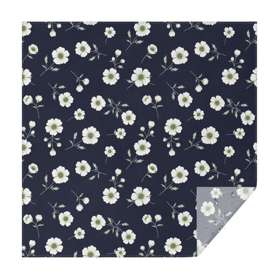 Pioneer Flower Floral Print Pattern Square Tablecloth, Waterproof Wipeable Spillproof Washable Table Cover for Home Kitchen Party Decor, 60"x60"