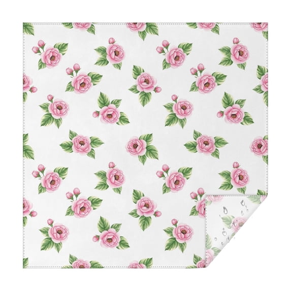 Pioneer Flower Floral Print Pattern Square Tablecloth, Waterproof Wipeable Spillproof Washable Table Cover for Home Kitchen Party Decor, 60"x60"
