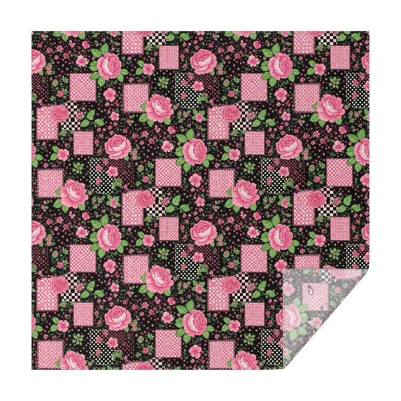 Pioneer Flower Floral Print Pattern Square Tablecloth, Waterproof Wipeable Spillproof Washable Table Cover for Home Kitchen Party Decor, 60"x60"
