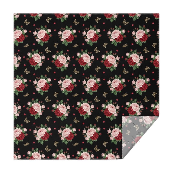 Pioneer Flower Floral Print Pattern Square Tablecloth, Waterproof Wipeable Spillproof Washable Table Cover for Home Kitchen Party Decor, 60"x60"