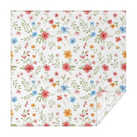 Pioneer Flower Floral Print Pattern Square Tablecloth, Waterproof Wipeable Spillproof Washable Table Cover for Home Kitchen Party Decor, 60"x60"