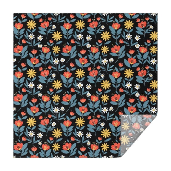 Pioneer Flower Floral Print Pattern Square Tablecloth, Waterproof Wipeable Spillproof Washable Table Cover for Home Kitchen Party Decor, 60"x60"