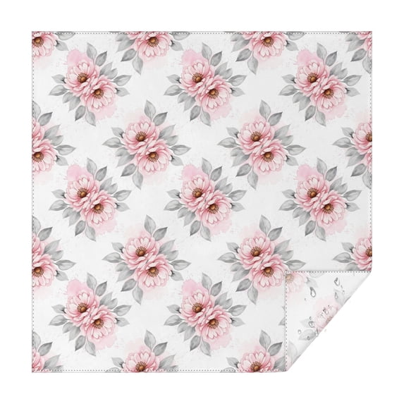 Pioneer Flower Floral Print Pattern Square Tablecloth, Waterproof Wipeable Spillproof Washable Table Cover for Home Kitchen Party Decor, 60"x60"