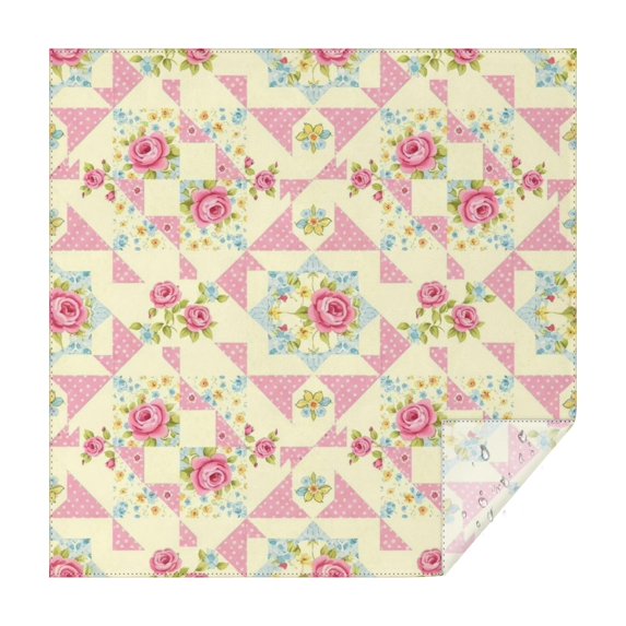 Pioneer Flower Floral Print Pattern Square Tablecloth, Waterproof Wipeable Spillproof Washable Table Cover for Home Kitchen Party Decor, 60"x60"