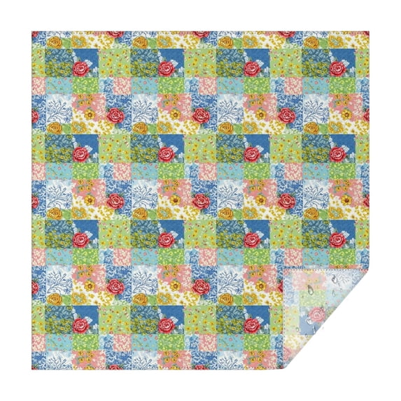 Pioneer Flower Floral Print Pattern Square Tablecloth, Waterproof Wipeable Spillproof Washable Table Cover for Home Kitchen Party Decor, 60"x60"