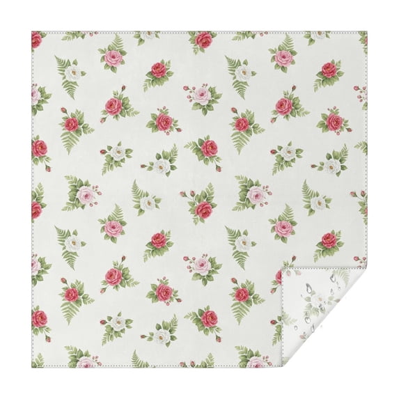 Pioneer Flower Floral Print Pattern Square Tablecloth, Waterproof Wipeable Spillproof Washable Table Cover for Home Kitchen Party Decor, 60"x60"