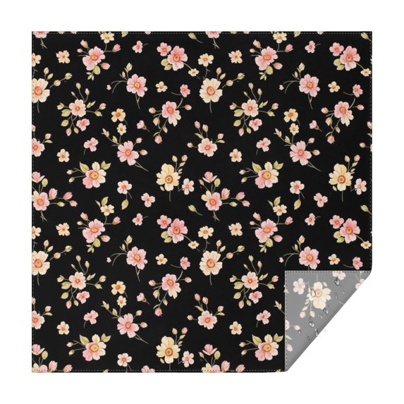 Pioneer Flower Floral Print Pattern Square Tablecloth, Waterproof Wipeable Spillproof Washable Table Cover for Home Kitchen Party Decor, 60"x60"