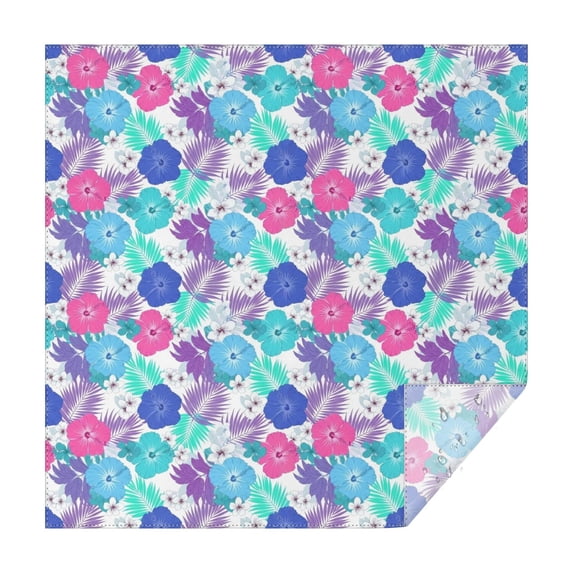 Pioneer Flower Floral Print Pattern Square Tablecloth, Waterproof Wipeable Spillproof Washable Table Cover for Home Kitchen Party Decor, 60"x60"