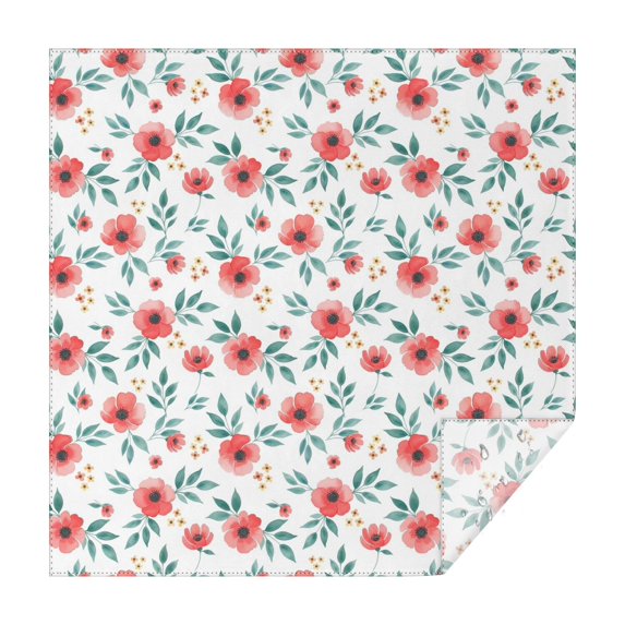 Pioneer Flower Floral Print Pattern Square Tablecloth, Waterproof Wipeable Spillproof Washable Table Cover for Home Kitchen Party Decor, 60"x60"